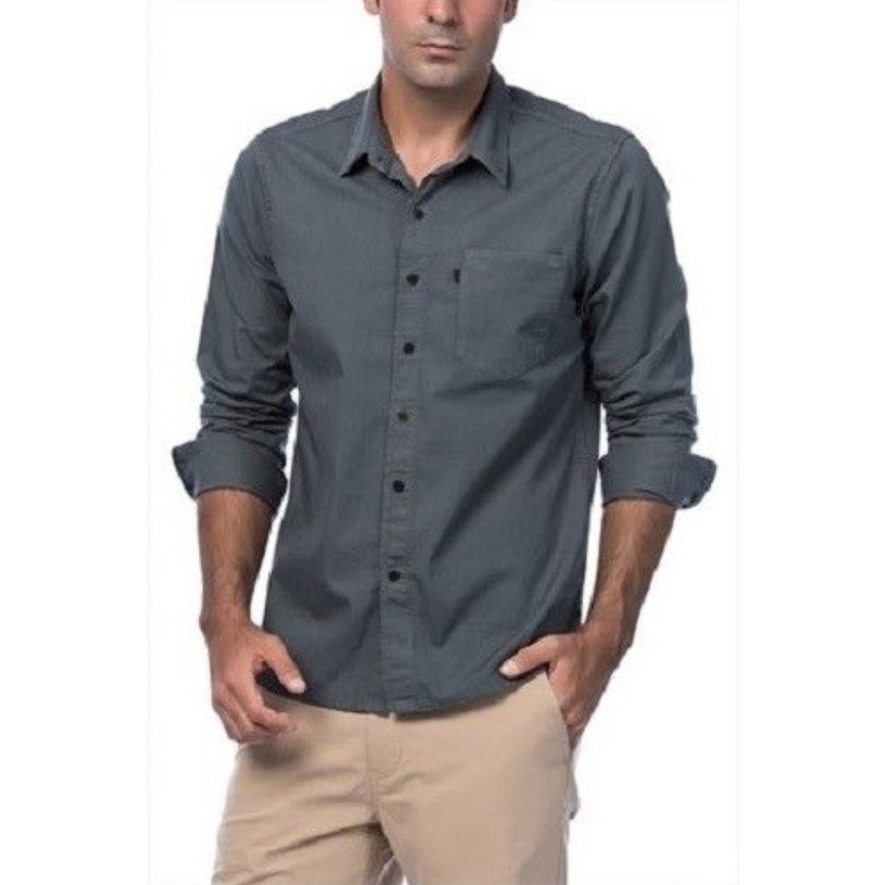New Levi's Line 8 Dark Gray Casual Button Up Shirt